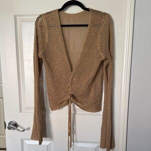 Fashion Nova Tan Knit Swim Coverup